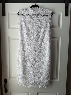 Nanette Lepore White Floral Lace Dress size 8